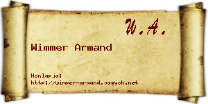 Wimmer Armand névjegykártya